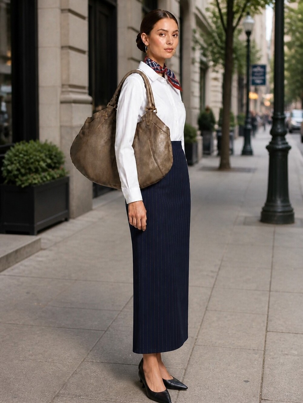 TORY BURCH X-LARGE, TEXTURED LEATHER HOBO SHOULDER BAG Oversized Lux